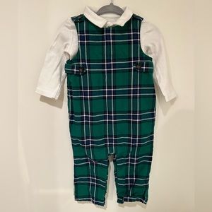 Janie and Jack Plaid Romper Overall